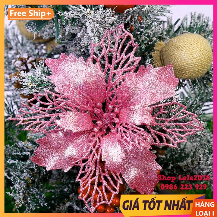 Hoa kim tuyến lưới cao cấp 18cm trang trí giáng sinh Noel và sự kiện