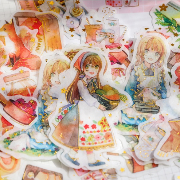 Sticker - nhãn dán hoạt hình - DIY, trang trí vật dụng - sổ tay - bullet journal - phong cách anime Cổ Tích Bốn Mùa