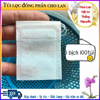 Túi lọc đựng Phân bón cho Hoa Lan 1 bịch 100 túi lọc dây rút tiện lợi - Hoa lan vật tư Thắng Nguyễn