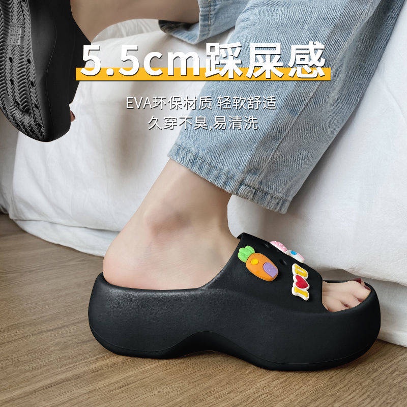 Dép lê Dép Đi Trong Nhà Tắm Đế Dày Tăng Chiều Cao Chống Trượt Dễ Thương