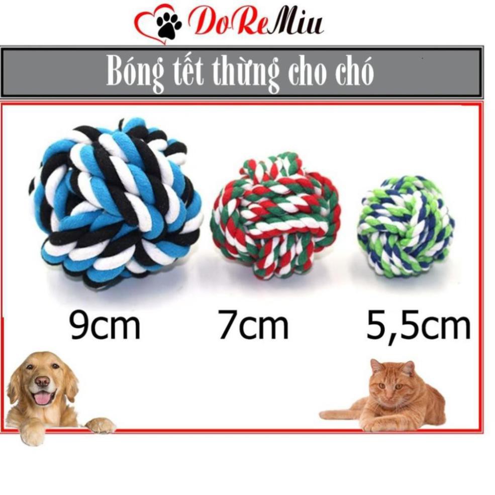 Bóng tết thừng tròn (3size) bóng thừng đồ chơi cho chó mèo tập cắn, dùng cho chó ngứa răng hay cắn đồ
