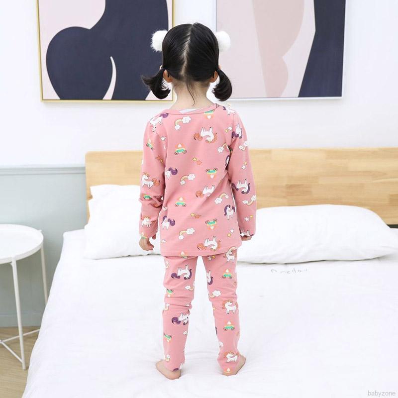 Bộ Áo Thun Dài Tay+Quần Dài In Hoạt Hình Cho Bé