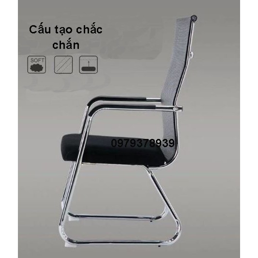 Ghế xoay văn phòng lưng lưới cao tựa đầu FC409 - Khung thép mạ inox bền bỉ, BH 12 tháng