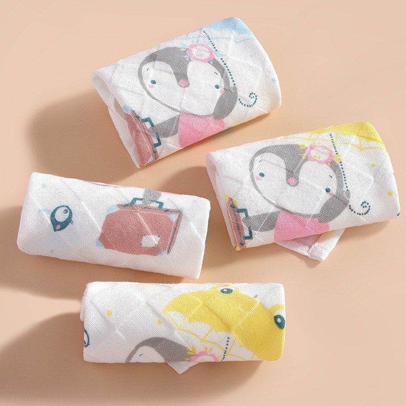 Set 10 khăn sữa xô dệt ô vuông siêu xinh cho bé Lee Lee