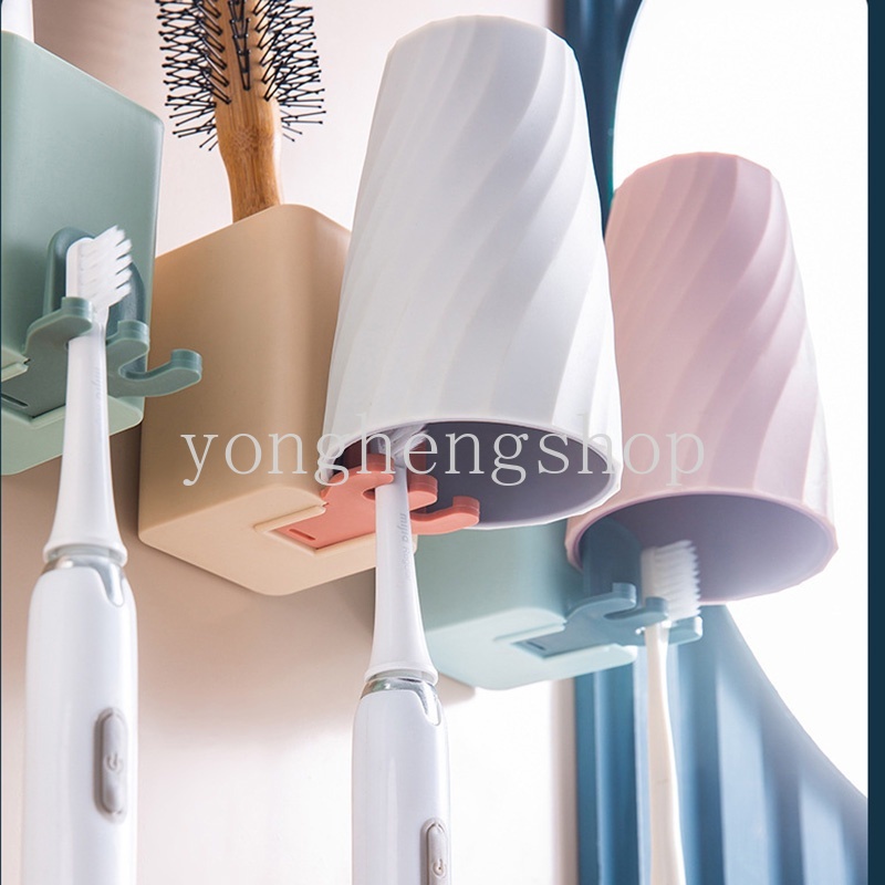 Giá đỡ bàn chải đánh răng gắn tường 3 trong 1 đa năng