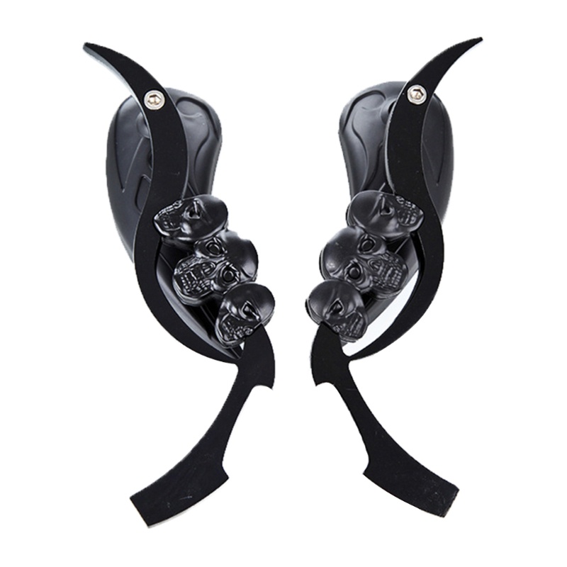 Gương Chiếu Hậu Mạ Chrome Hình Đầu Lâu Thông Dụng Có Thể Điều Chỉnh Cho Xe Máy