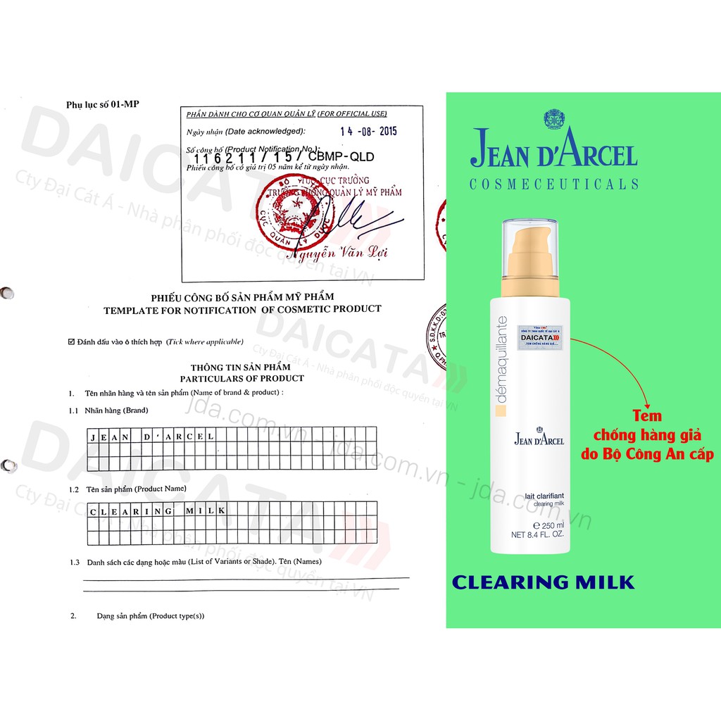 ✅[Siêu Cấp Chính Hãng] Sữa rửa mặt dành cho da dầu mụn Jean D’Arcel Clearing Milk – 150ml | BigBuy360 - bigbuy360.vn