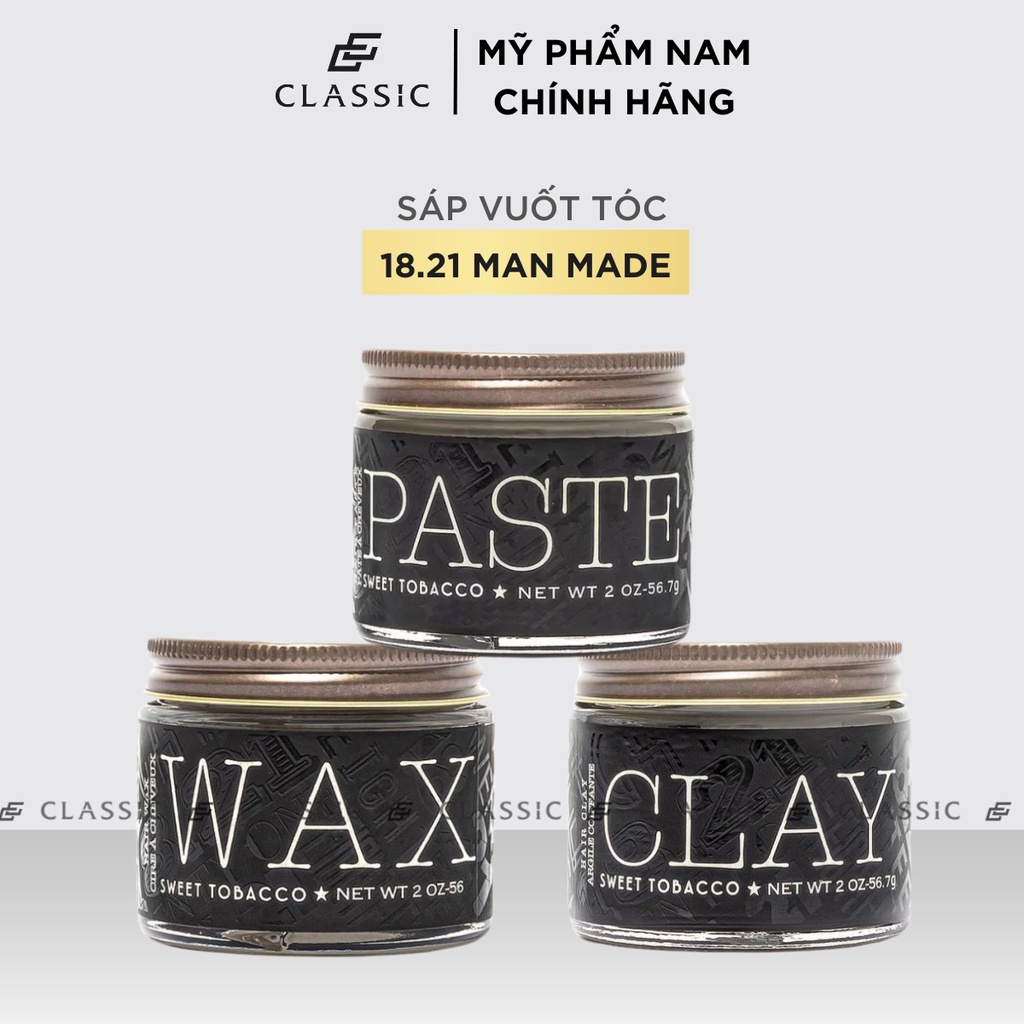 Tổng Hợp Sáp Vuốt Tóc 18.21 Man Made