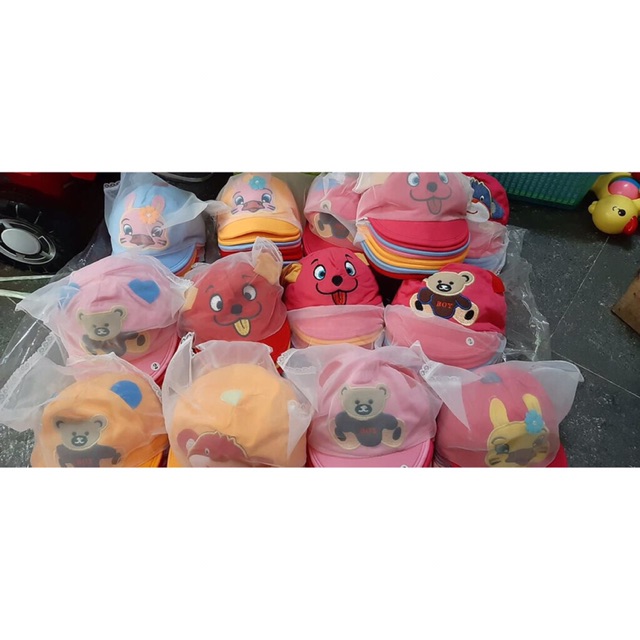 Mũ kèm khăn voan cho bé loại lưỡi trai