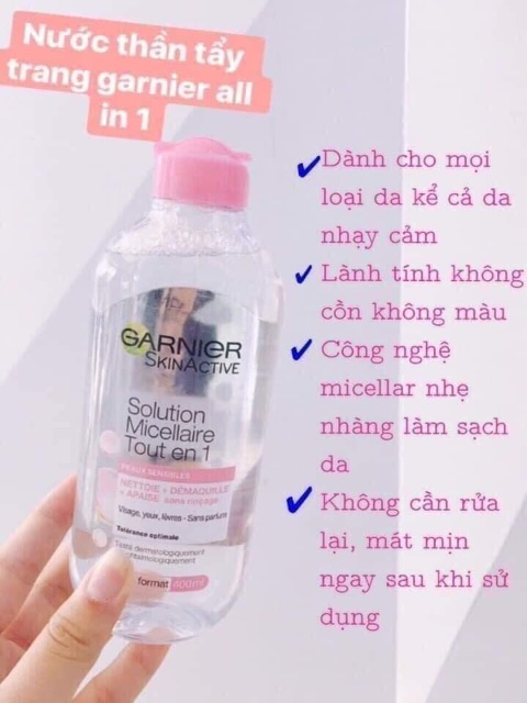 Nước tẩy trang GARNIER SKINACTIVE MICELLEAR