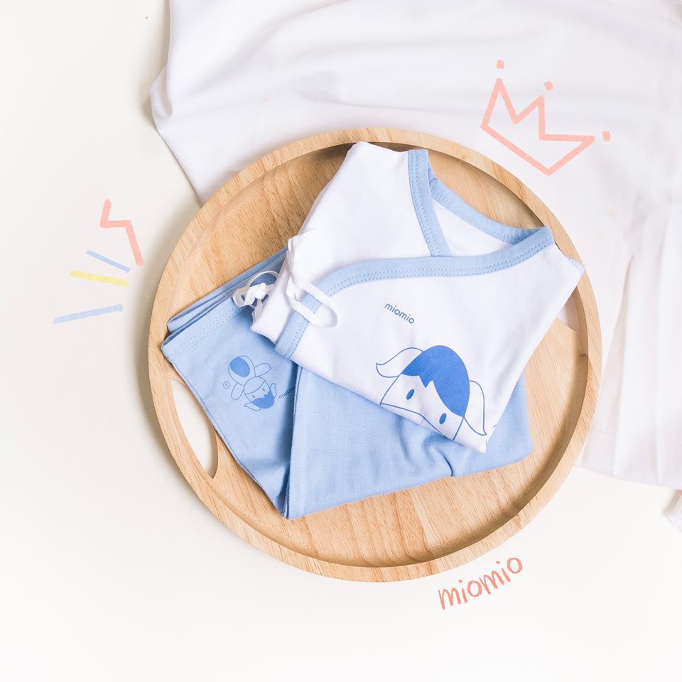 Bộ Sơ Sinh Dài Tay Cài Chéo MIOMIO. In Thỏ Chó, Cho Bé Gái Bé Trai Từ 0 -12 Tháng, 100% Cotton Cao Cấp