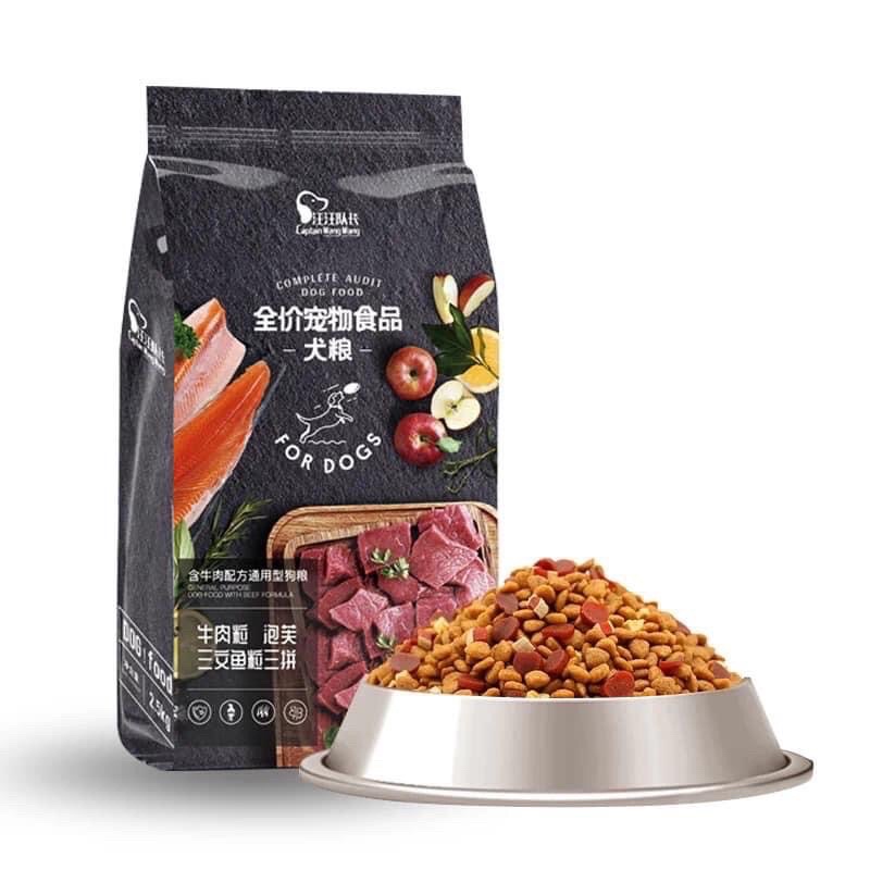 Captain hạt trộn bò,cá hồi,phô mai cho chó túi zip1kg