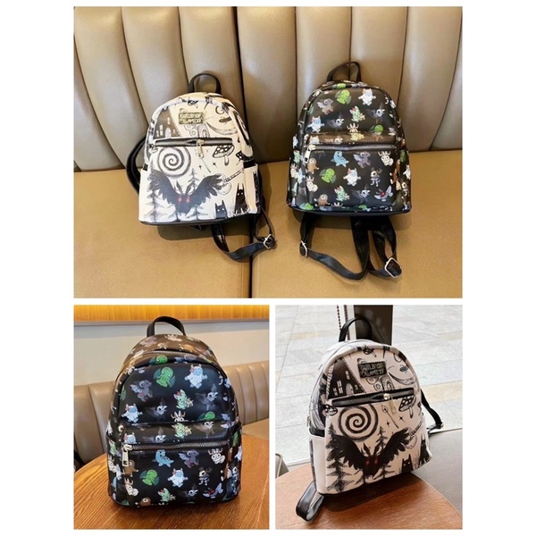TNS-Balo mini form vuông hottrend xuất Âu hoạ tiết graffiti siêu cá tính-chất da cao cấp-màu đen và trắng classic