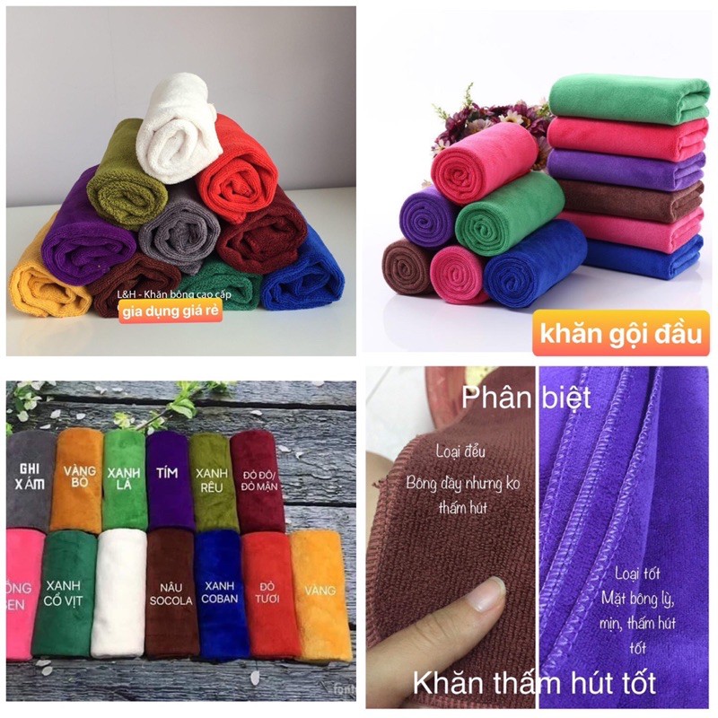 KHĂN GỘI ĐẦU, QUẤN ĐẦU SPA KT 35*75 CÓ VIDEO TEST ĐỘ THẤM HÚT