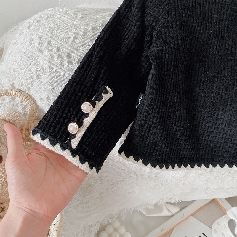 Áo khoác cardigan tay dài cổ chữ v cài nút thời trang thu đông thích hợp cho bé gái