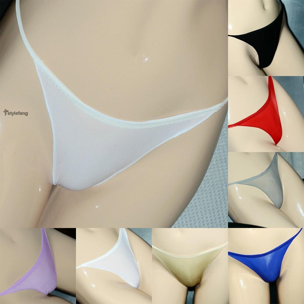 Fstylefang-Quần lót xuyên thấu không để lại dấu vết dầu bằng nylon sáng bóng cho nữ