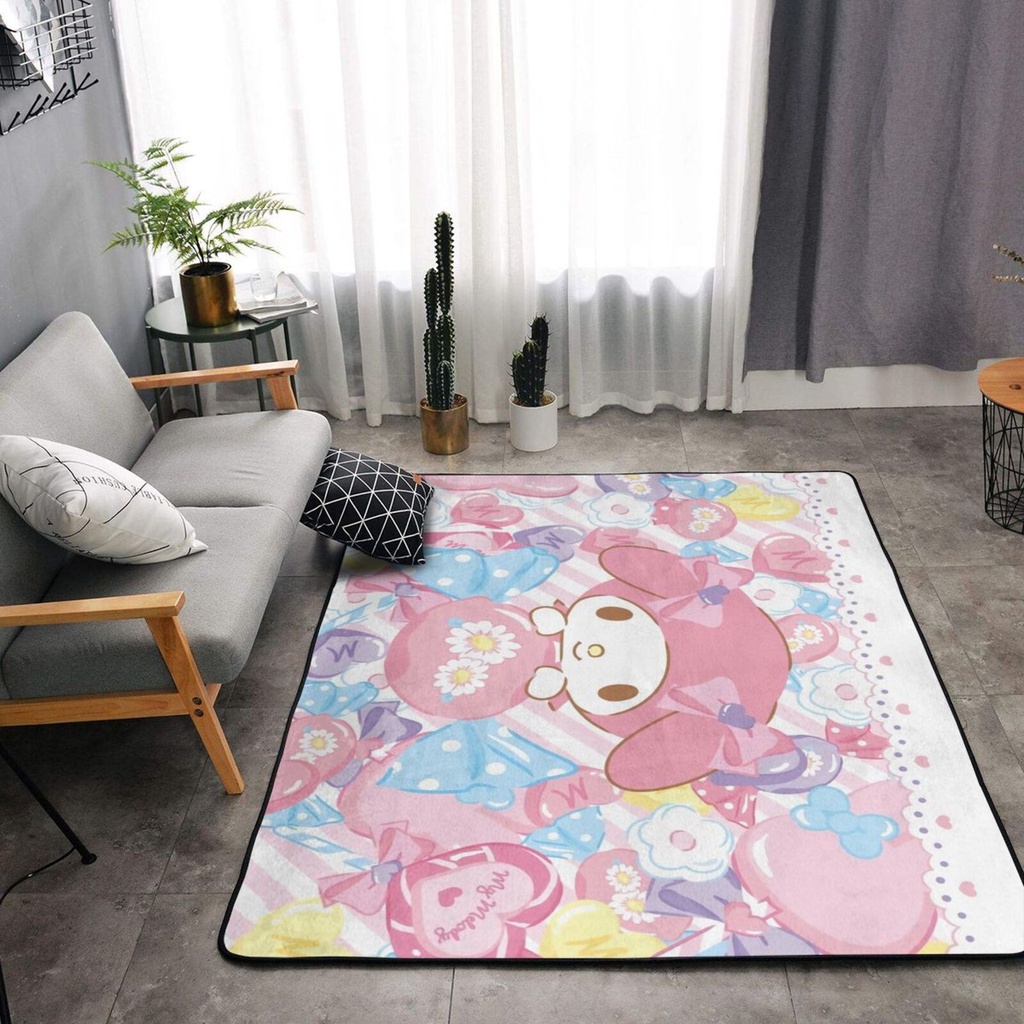 SANRIO Thảm Tập Yoga / Phòng Khách Kích Thước Lớn 63 X 48 In Họa Tiết My Melody Độc Đáo Trang Trí Nhà Cửa