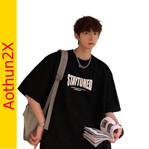 Áo phông tay lỡ form rộng unisex nam nữ phong cách AT509