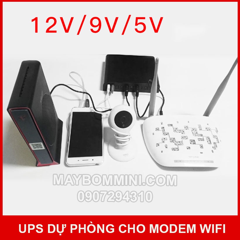 UPS dự phòng modem wifi camera 5V 9V 12V 24000mAh