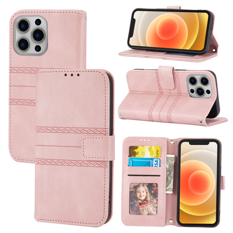 Bao da điện thoại dạng ví nắp lật thời trang cho iPhone 13 12 MINI 12 PRO MAX 11