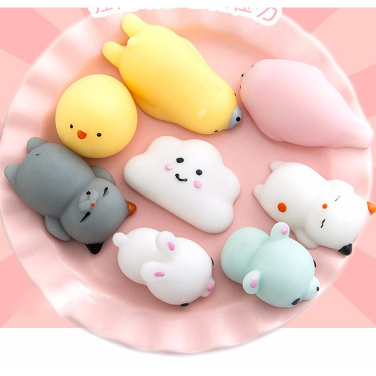 Bộ 10 Con Đồ Chơi Squishy Mochi Hình Thú MỖI MẪU 1 CON - Có Hộp Từng Con