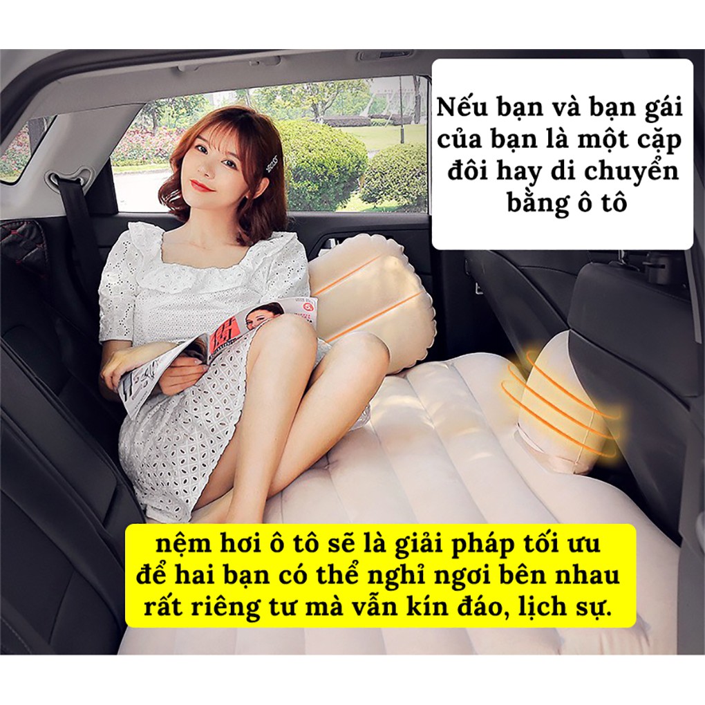 Đệm hơi ô tô, nệm hơi xe ô tô cao cấp hàng dày loại 1, tặng kèm bơm điện và bộ gối