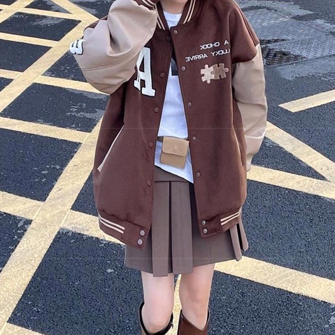 Áo Khoác Bomber Nam Nữ Áo Khoác Nhung Tăm Phối Tay Đen Trắng Unisex Form Rộng Hàng Hot Trend | BigBuy360 - bigbuy360.vn