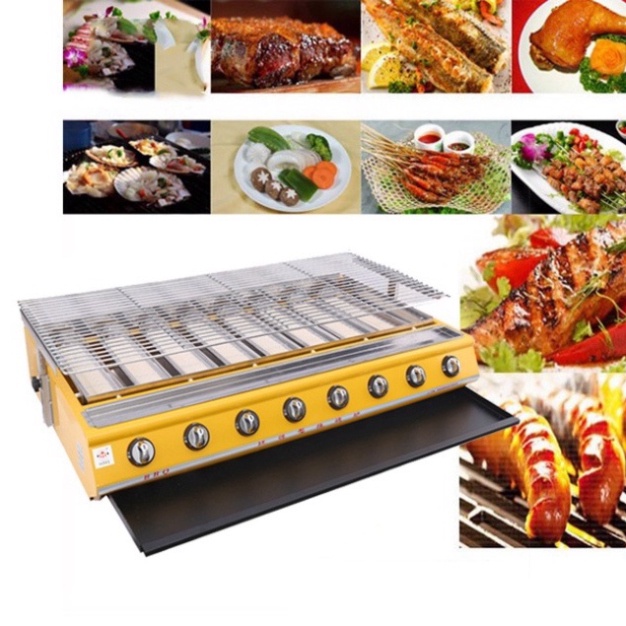 Bếp nướng bằng gas chuyên hải sản, nướng thịt bbq 8 đầu đốt dài ETON ET-K288