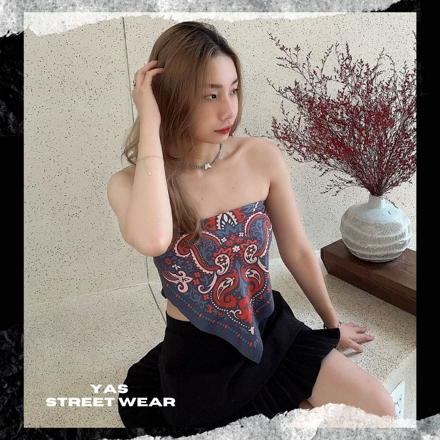 Khăn BANDANA lụa cao cấp phong cách streetstyle kích thước 70x70cm