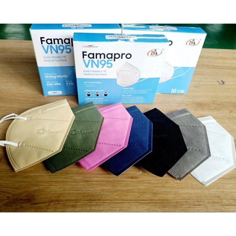 ]-Khẩu trang VN95 y tế NAM ANH FAMAPRO màu trắng hộp 10 cái