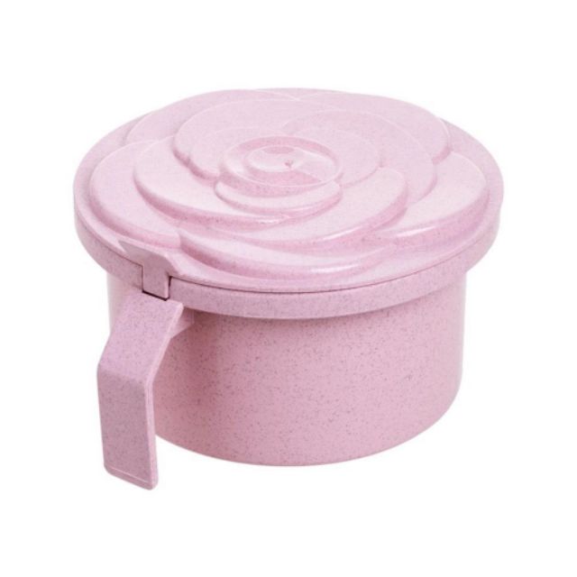 Hộp Đựng Gia Vị Lúa Mạch 4 Ngăn Hình Hoa Hồng