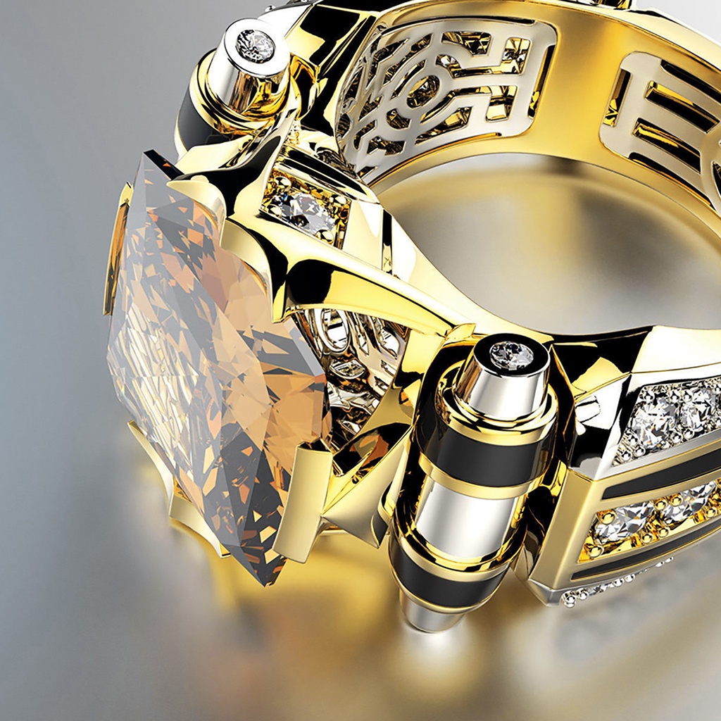 Nhẫn Đeo Tay Kim Loại Đính Đá Vintage Cho Nam