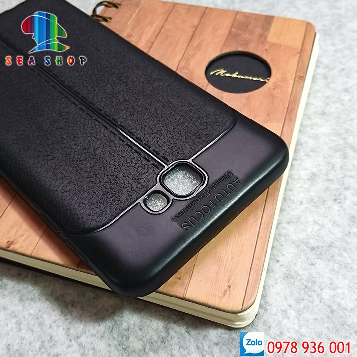 Ốp lưng Samsung Galaxy J7 Prime vân da loại A - Chống trơn trượt - Siêu bền - Kính cường lực 9D