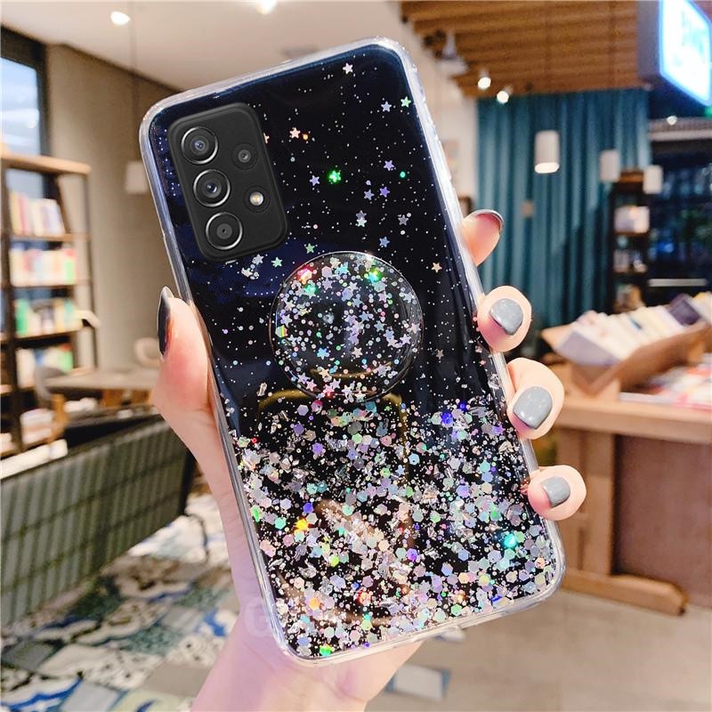 Ốp Điện Thoại Dẻo Trong Suốt Họa Tiết Vũ Trụ Kèm Giá Đỡ Cho Samsung Galaxy A53 A13 A23 A33 M33 M23 4G 5G 2022 GalaxyA53