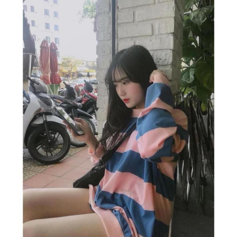 Áo SWEATER SỌC HỒNG XANH PINK BLUE UNISEX