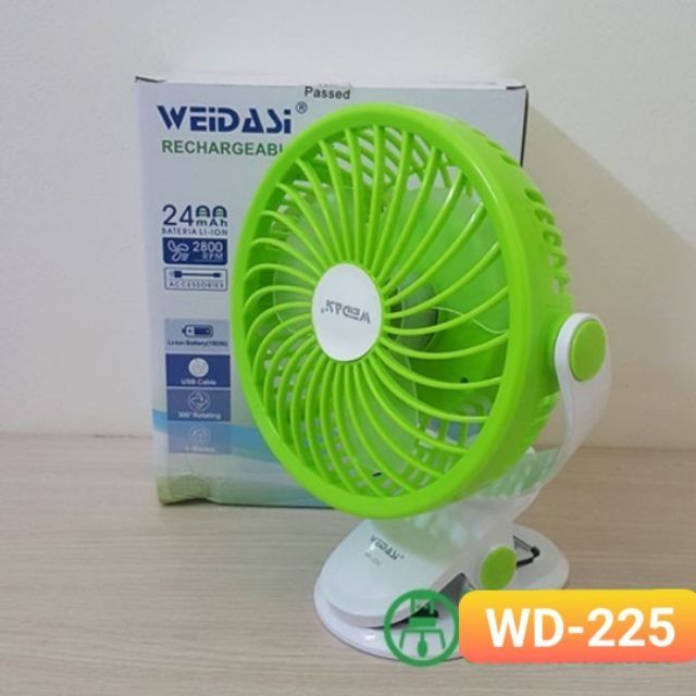 Quạt Sạc Kẹp WEIDASI WD-225