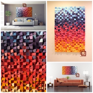 Tranh gỗ trang trí 3d sắc màu nổi bật -