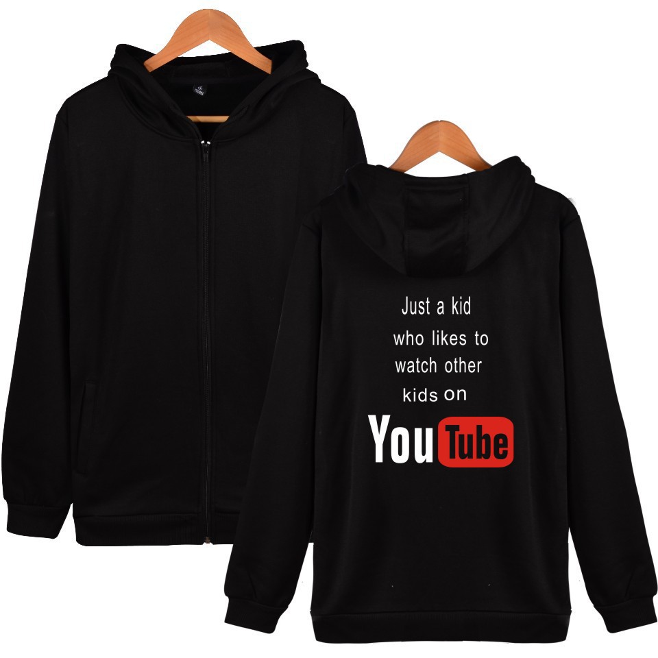 Áo Khoác Hoodie In Logo Youtube Vui Nhộn Có Khóa Kéo Và Size 4xl Cho Nam Giới