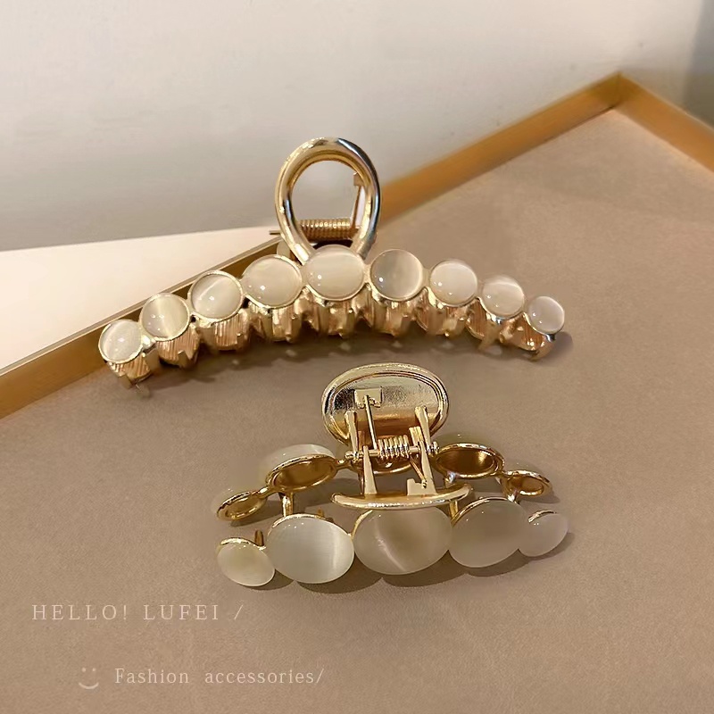 Kẹp Tóc Lớn Đính Đá Opal Hình Cá Mập Mới 2021