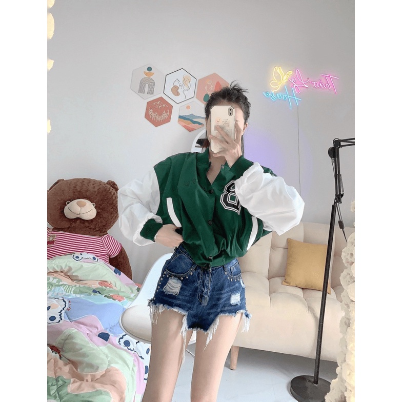 [ HÌNH THẬT 100% ] ÁO KHOÁC BOMBER NỮ CHẤT DÙ 2 LỚP FORM SIÊU CHUẨN HOT