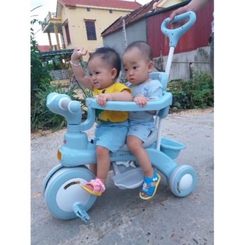 Xe đẩy kiêm xe chòi chân, xe đạp 3 bánh có khung bảo vệ an toàn cho bé 618