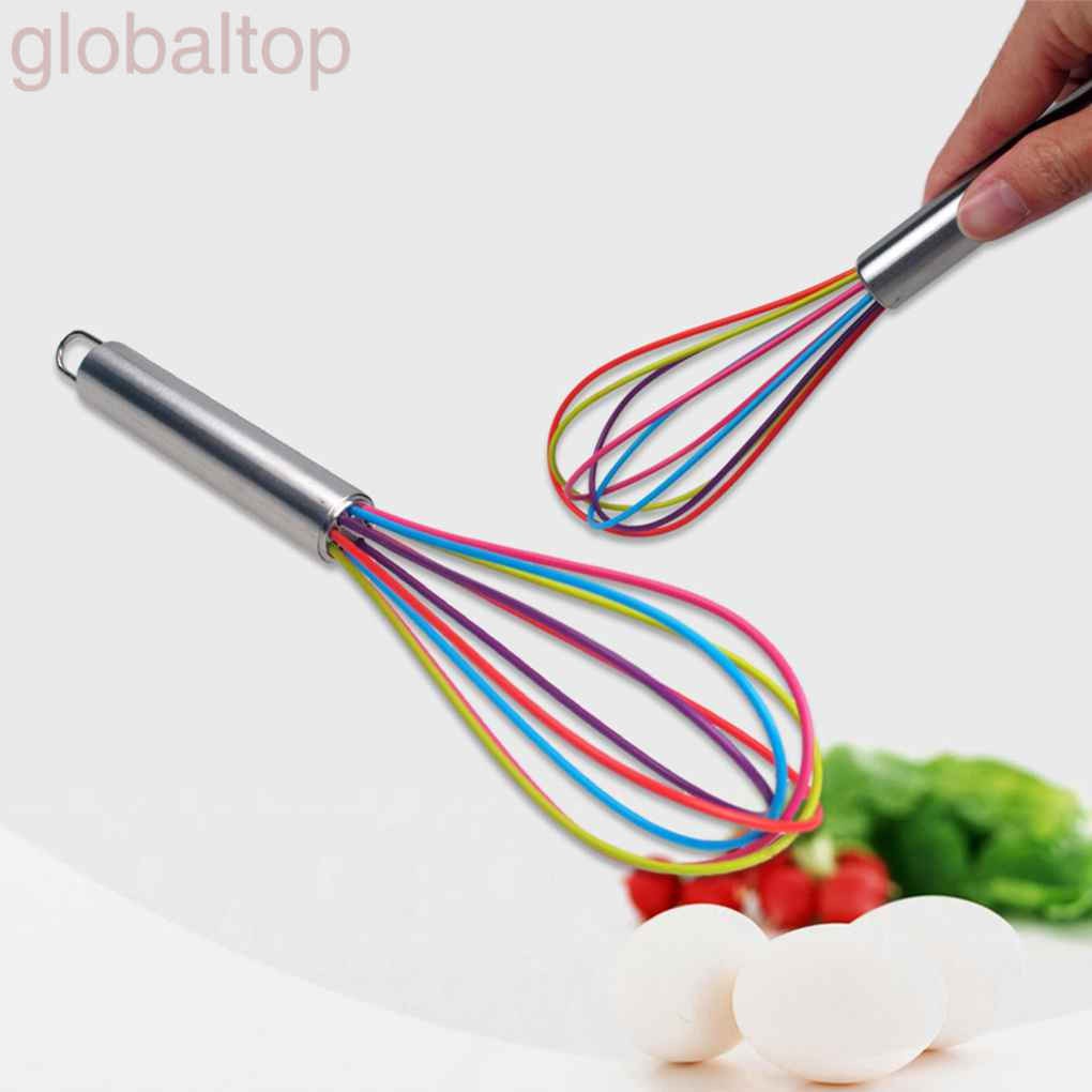 Dụng cụ đánh trứng nhiều màu sắc bằng thép không gỉ/silicon