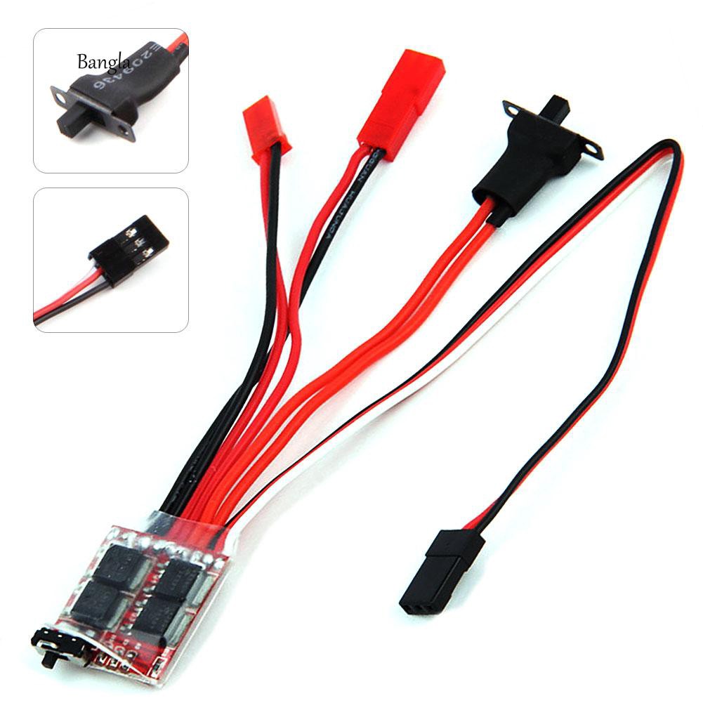 Bộ điều khiển tốc độ động cơ chổi than 2KHz 20A ESC kèm phanh cho xe tàu RC