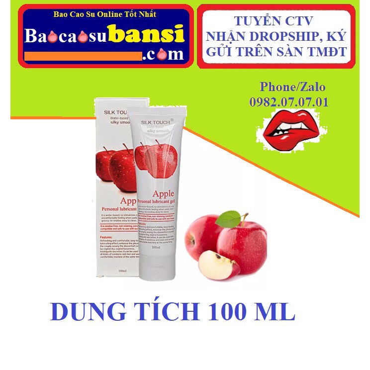 Gel Bôi Trơn Love Kiss, Hot Kiss, Silk Touch Hương Trái Cây 100ml, Gel Bôi Hương Trái Cây - Cam Kết Chính Hãng Giá Tốt