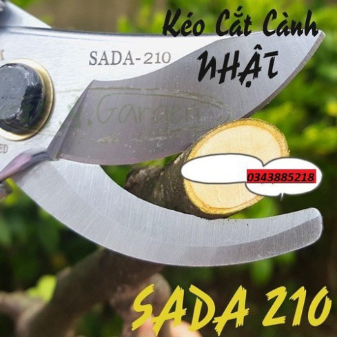 Kéo cắt tỉa cây Sada 210 lưỡi thép sắc bén, không gỉ có thể dùng hàng triệu lần mà không bị biến dạng