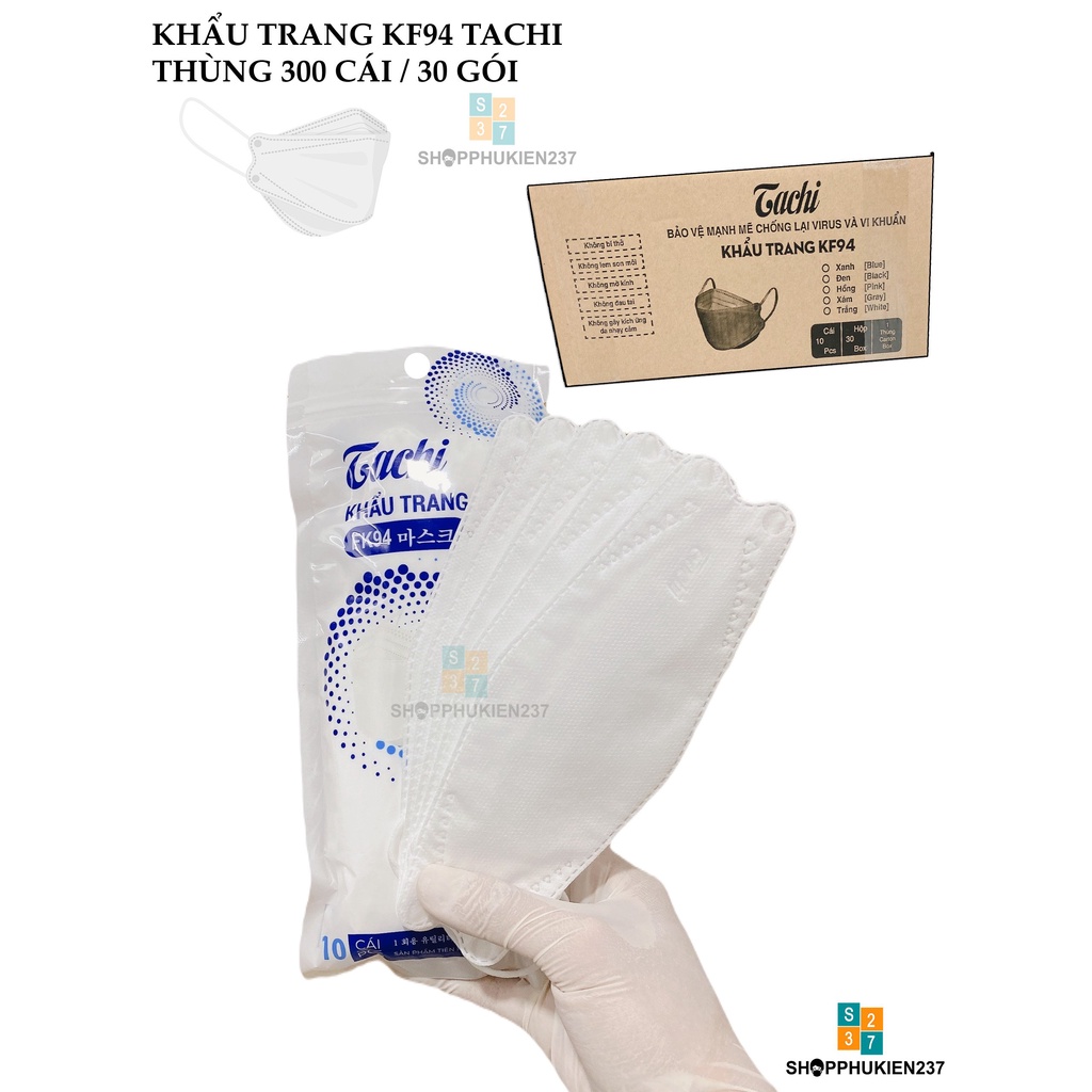 Khẩu Trang KF94 TACHI Hàng Vải SMS Kháng Khuẩn 4 Lớp