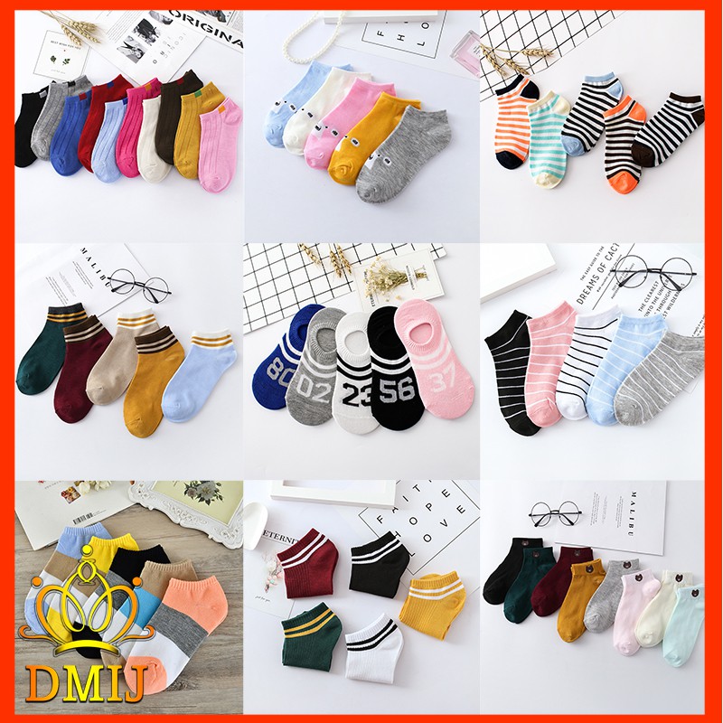 [Mã FAHUNT1 giảm 5k đơn 50k] [Hàng Loại 1]Set 5 Đôi Tất Vớ Nữ Cổ Ngắn Style Hàn Quốc
