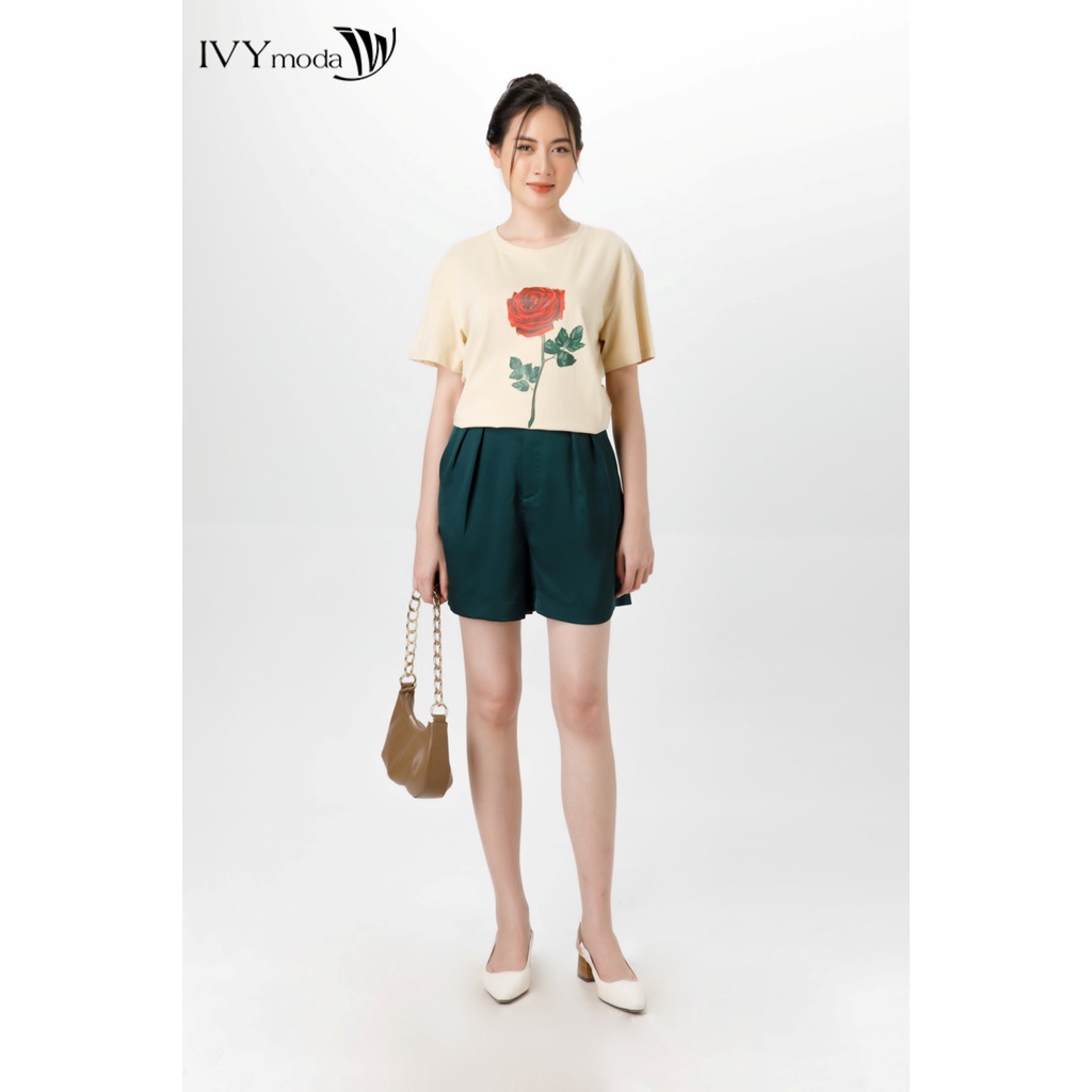 Quần short lụa trơn nữ IVY moda MS 20B9300