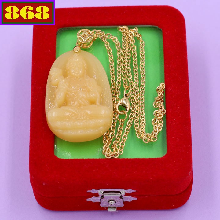 Mặt Phật Đại Thế Chí Bồ Tát màu vàng 4.3 cm MTVO4 - Hộ mệnh người tuổi Ngọ