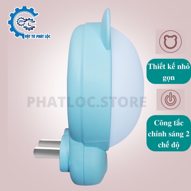 Đèn ngủ cắm tường hình Gấu dễ thương- 2 tông màu ấm dịu mắt